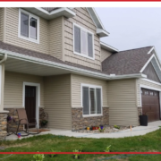 A new home with tan siding in Minnesota.