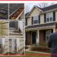 Homeowner inspecting the exterior of a Minnesota home in the fall while identifying early warning signs on the roof, siding, gutters, windows, and doors.